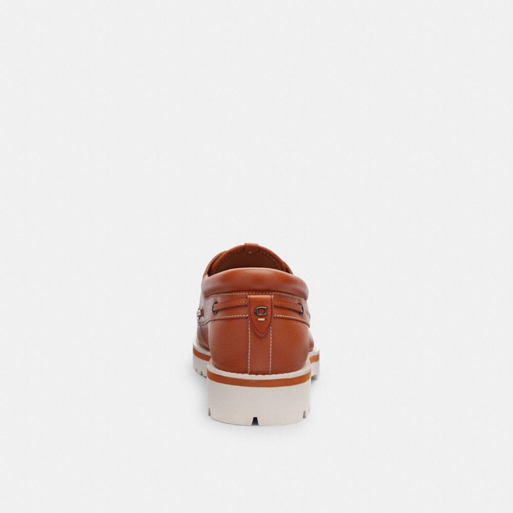 Coach Benson Boat Shoe In Signature Jacquard Burnished Amber | 876-WJNIOU