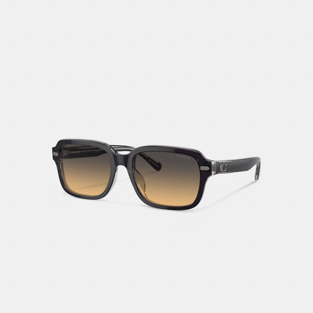 Coach Beveled Signature Square Sunglasses Dark Grey/ Light Grey | 835-DGAMQH