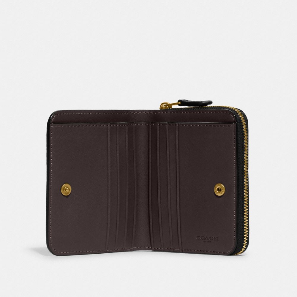 Coach Billfold Wallet Polished Pebble Leather/Brass/Black | 186-RPDZOJ