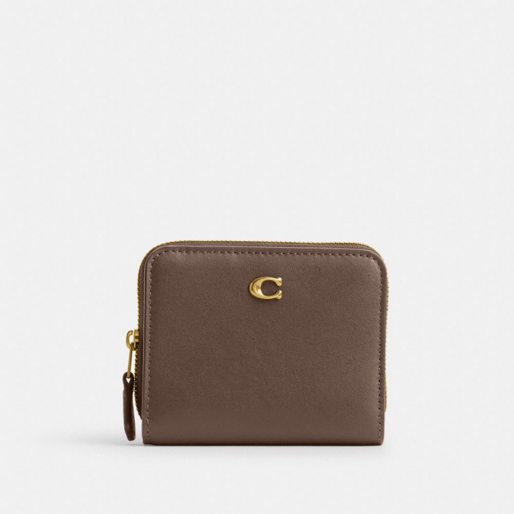 Coach Billfold Wallet Refined Calf Leather/Brass/Dark Stone | 340-WQYZOF