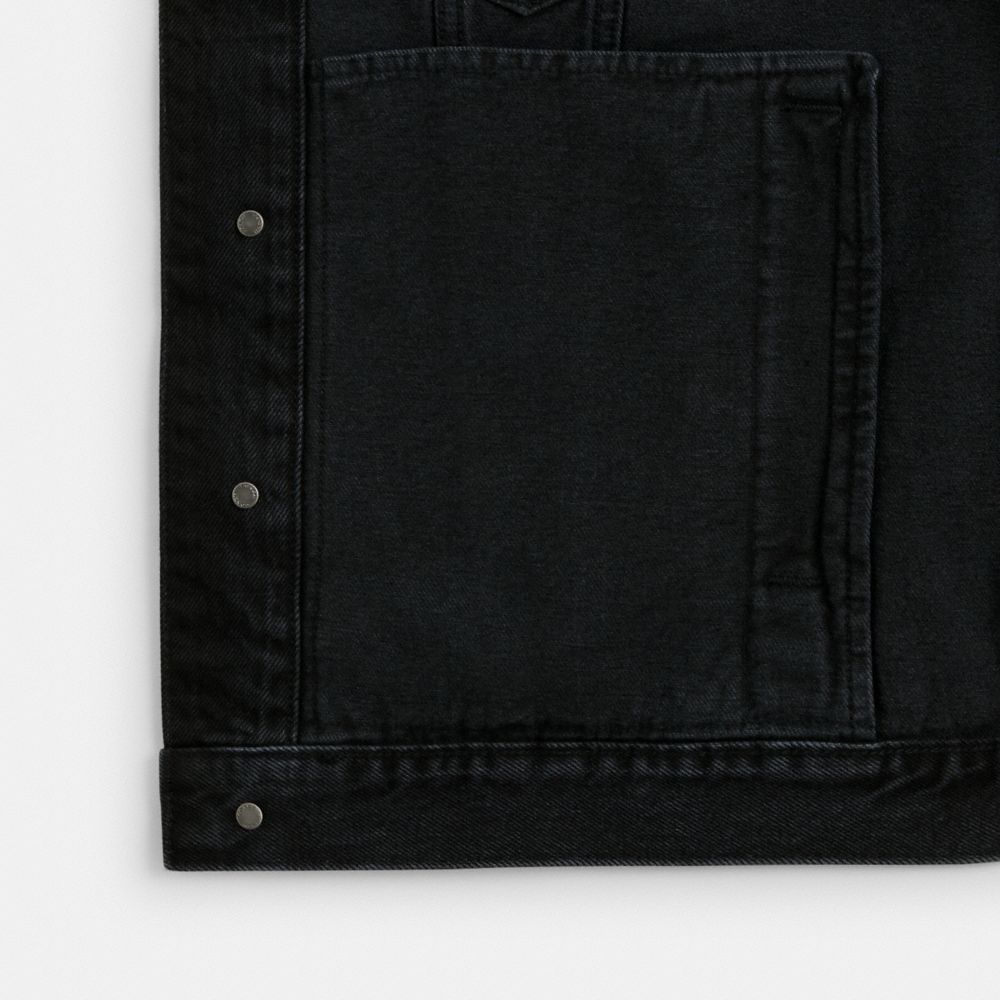 Coach Black Denim Jacket In Organic Cotton Black | 245-WEITKV