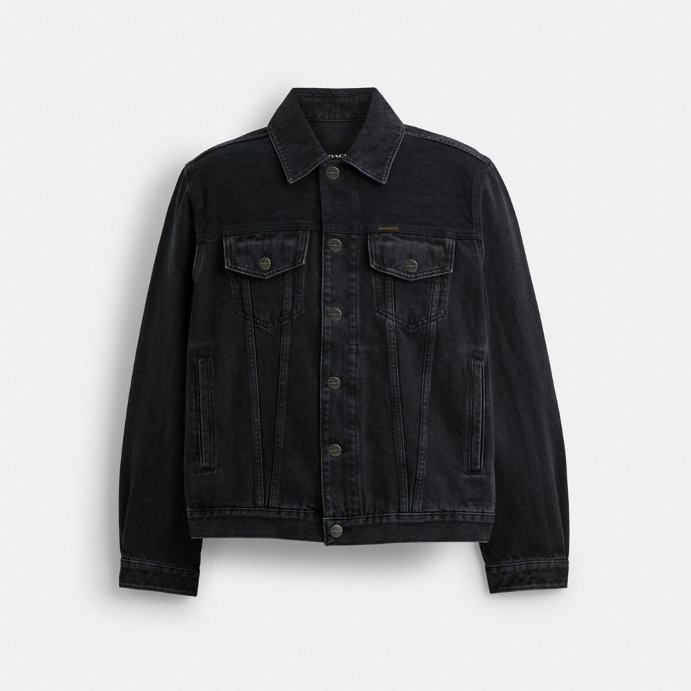 Coach Black Denim Jacket In Organic Cotton Black | 245-WEITKV