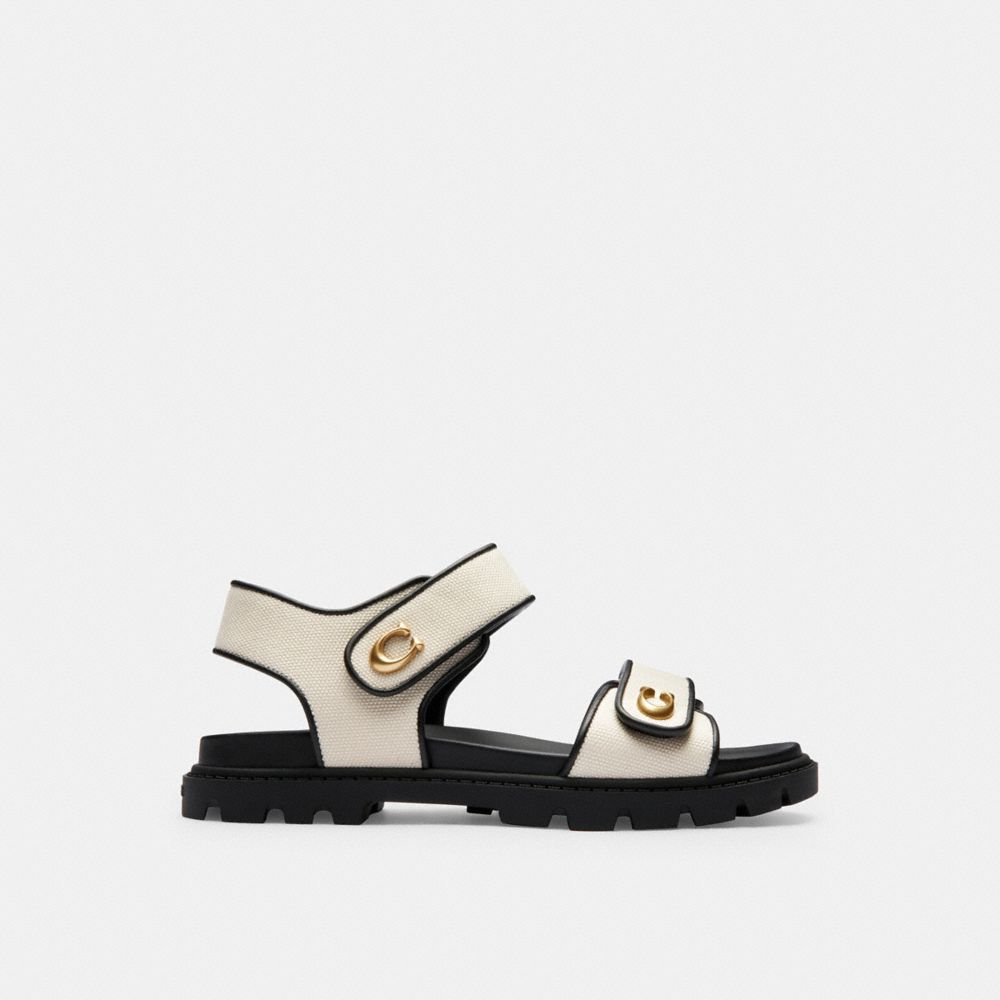 Coach Brynn Sandal Chalk/Black | 678-VWHMYQ