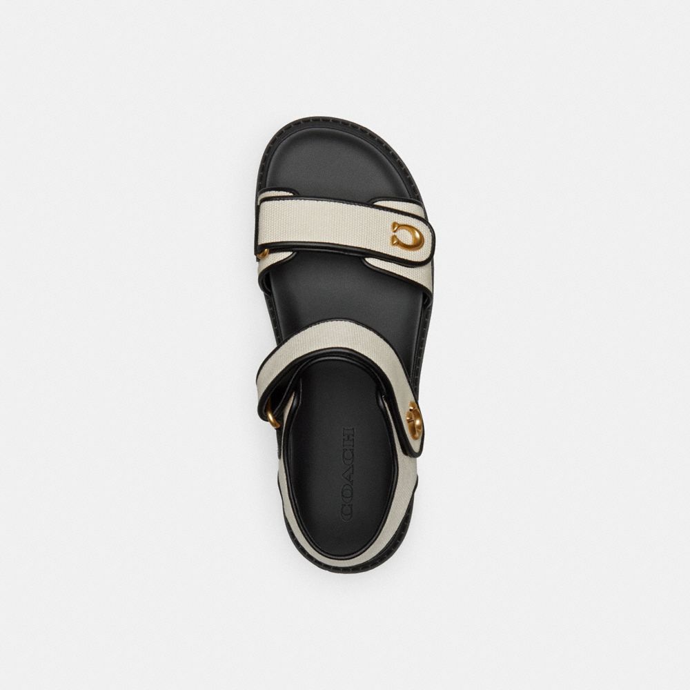 Coach Brynn Sandal Chalk/Black | 678-VWHMYQ