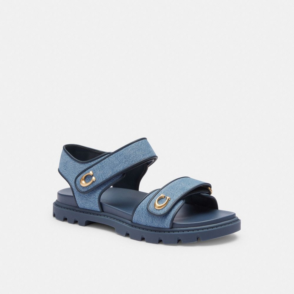 Coach Brynn Sandal Indigo Denim | 317-VLXMTH