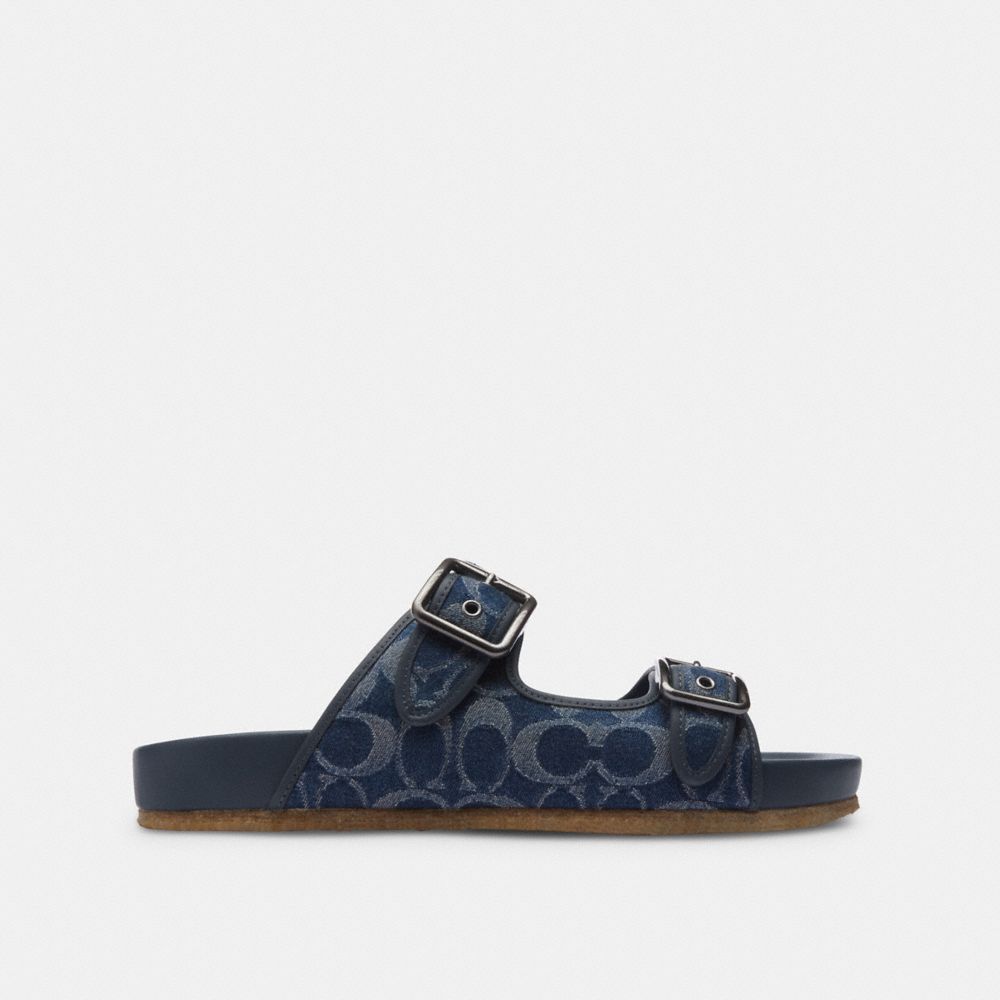 Coach Buckle Strap Sandal In Signature Denim Blue Denim | 684-VTSQWK