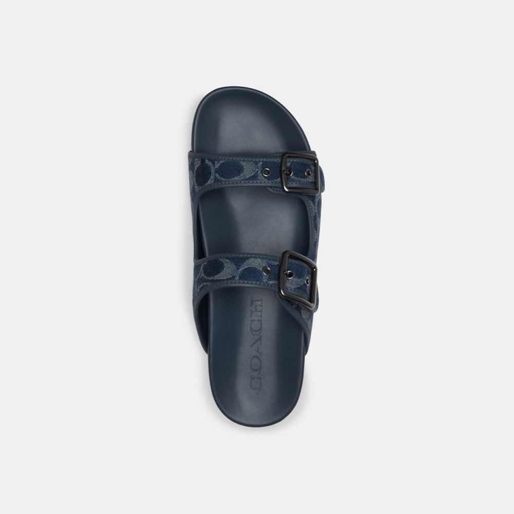 Coach Buckle Strap Sandal In Signature Denim Blue Denim | 684-VTSQWK