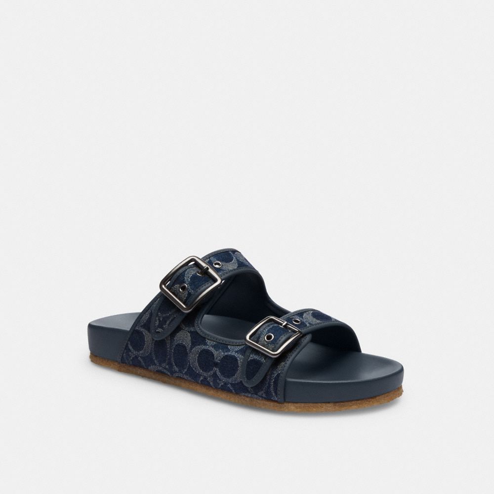 Coach Buckle Strap Sandal In Signature Denim Blue Denim | 684-VTSQWK