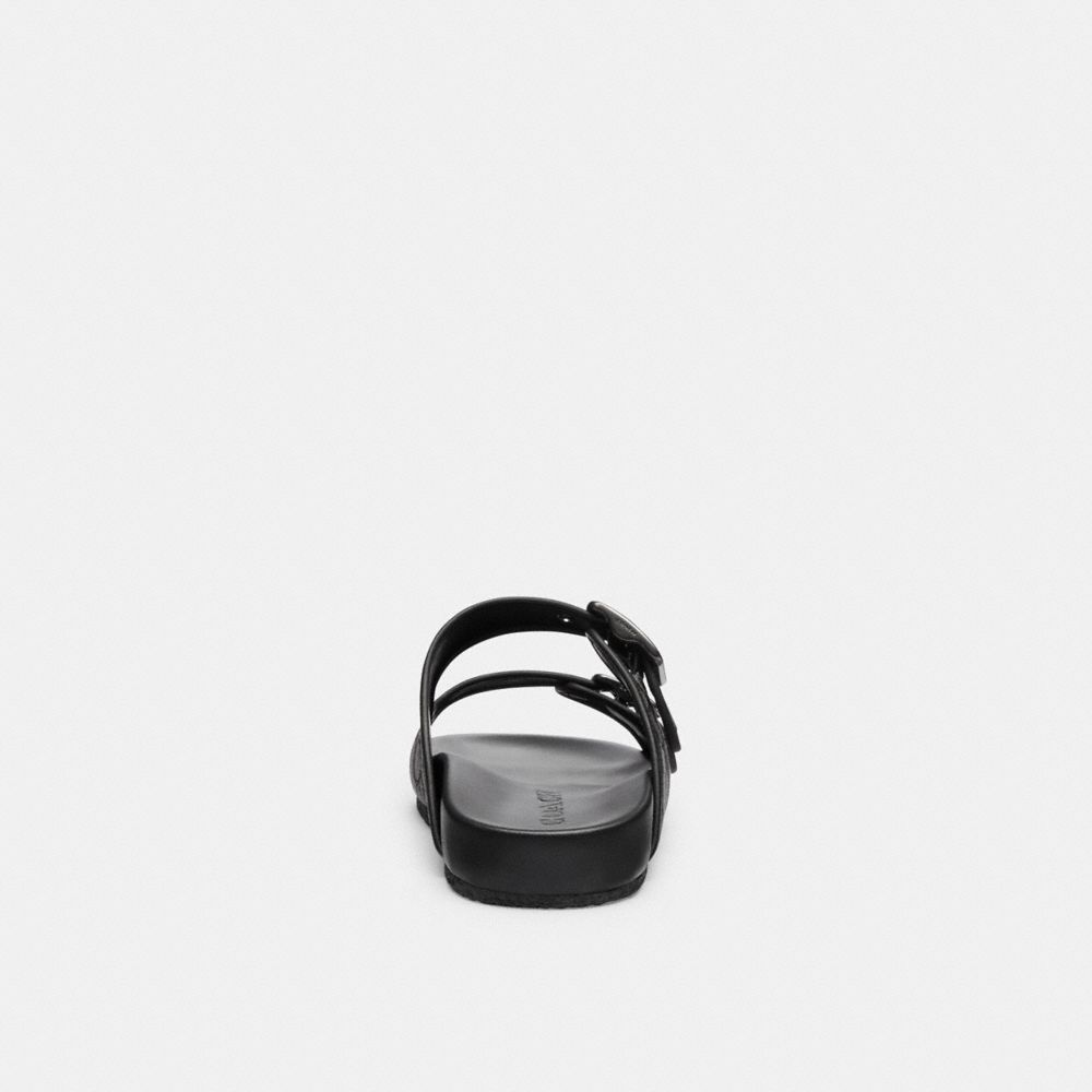 Coach Buckle Strap Sandal In Signature Jacquard Black | 650-TCNWYJ