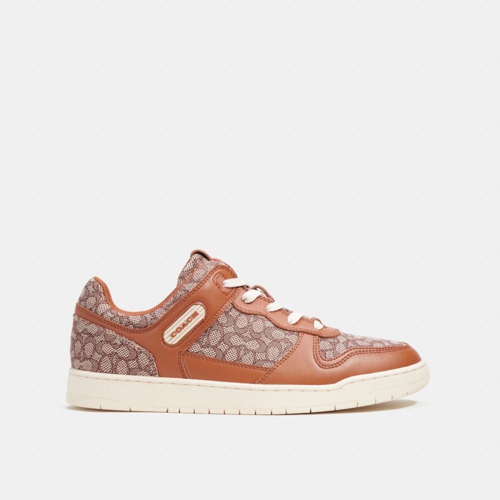 Coach C201 Sneaker In Micro Signature Jacquard Burnished Amber | 718-YGWBKH