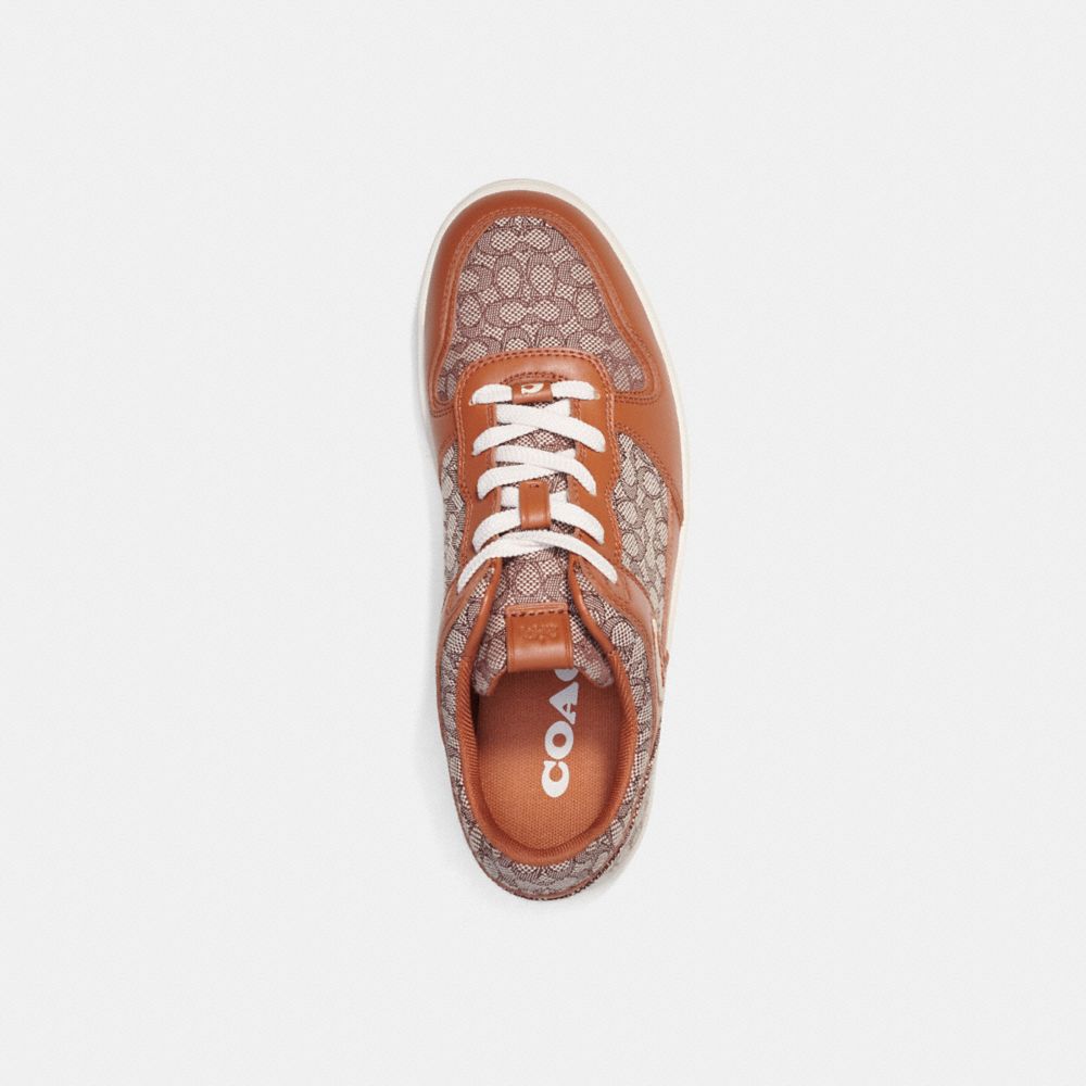 Coach C201 Sneaker In Micro Signature Jacquard Burnished Amber | 718-YGWBKH