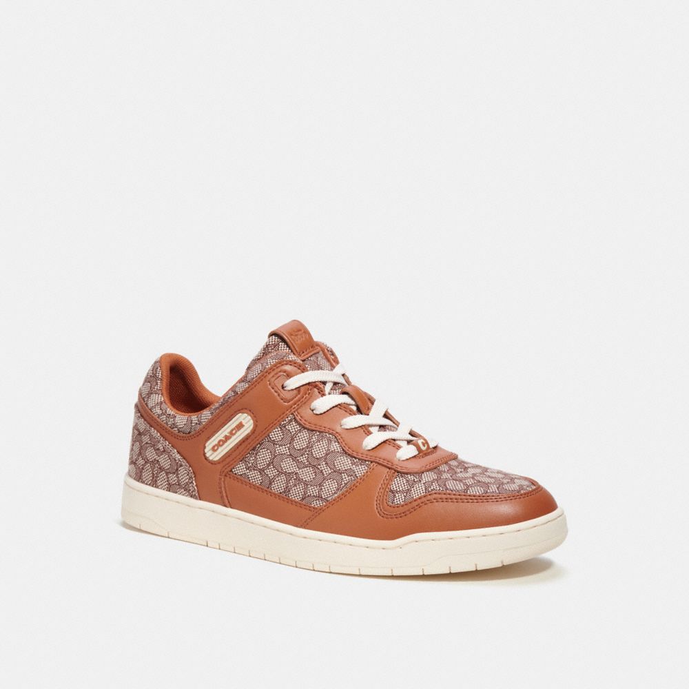 Coach C201 Sneaker In Micro Signature Jacquard Burnished Amber | 718-YGWBKH