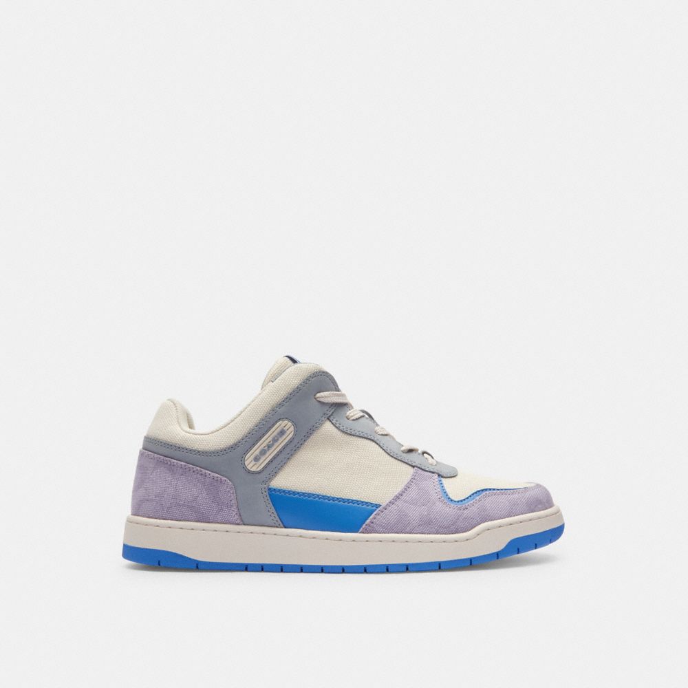 Coach C201 Sneaker In Signature Canvas Chalk/Soft Purple | 426-USQGNK