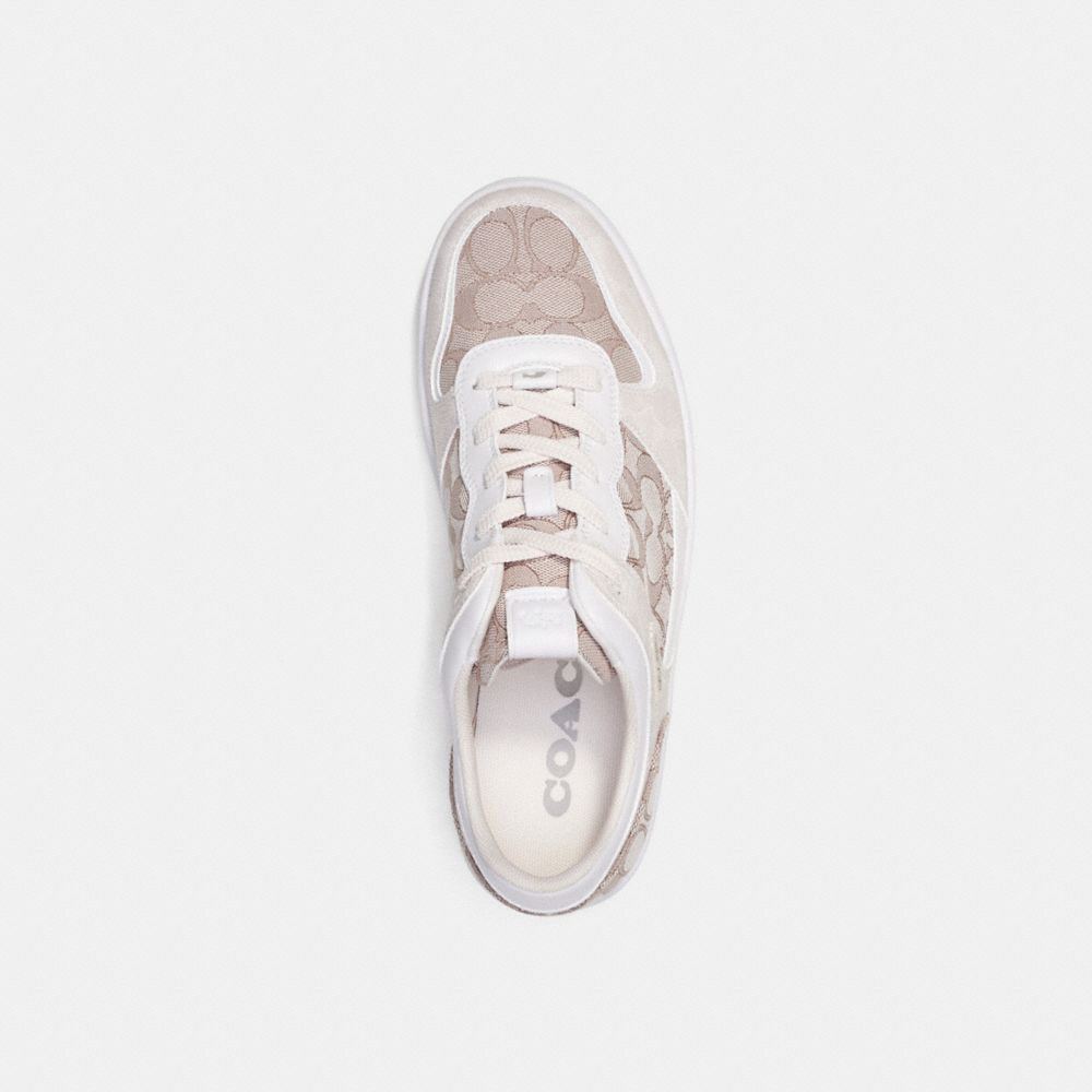 Coach C201 Sneaker In Signature Jacquard Chalk/Stone | 289-TCULEV