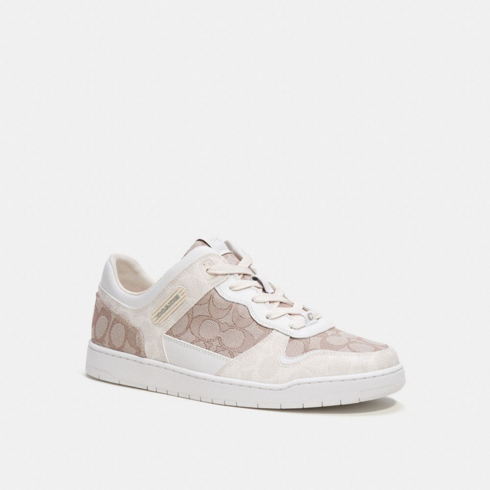 Coach C201 Sneaker In Signature Jacquard Chalk/Stone | 289-TCULEV