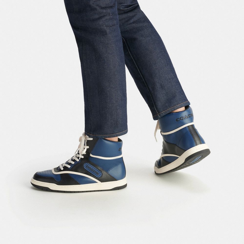 Coach C202 High Top Sneaker Deep Blue | 672-ZIYPWQ