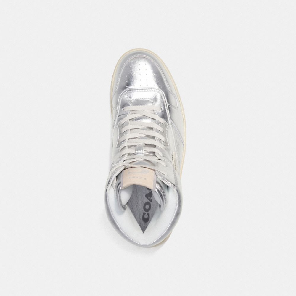 Coach C202 High Top Sneaker Silver | 512-SQPGNJ