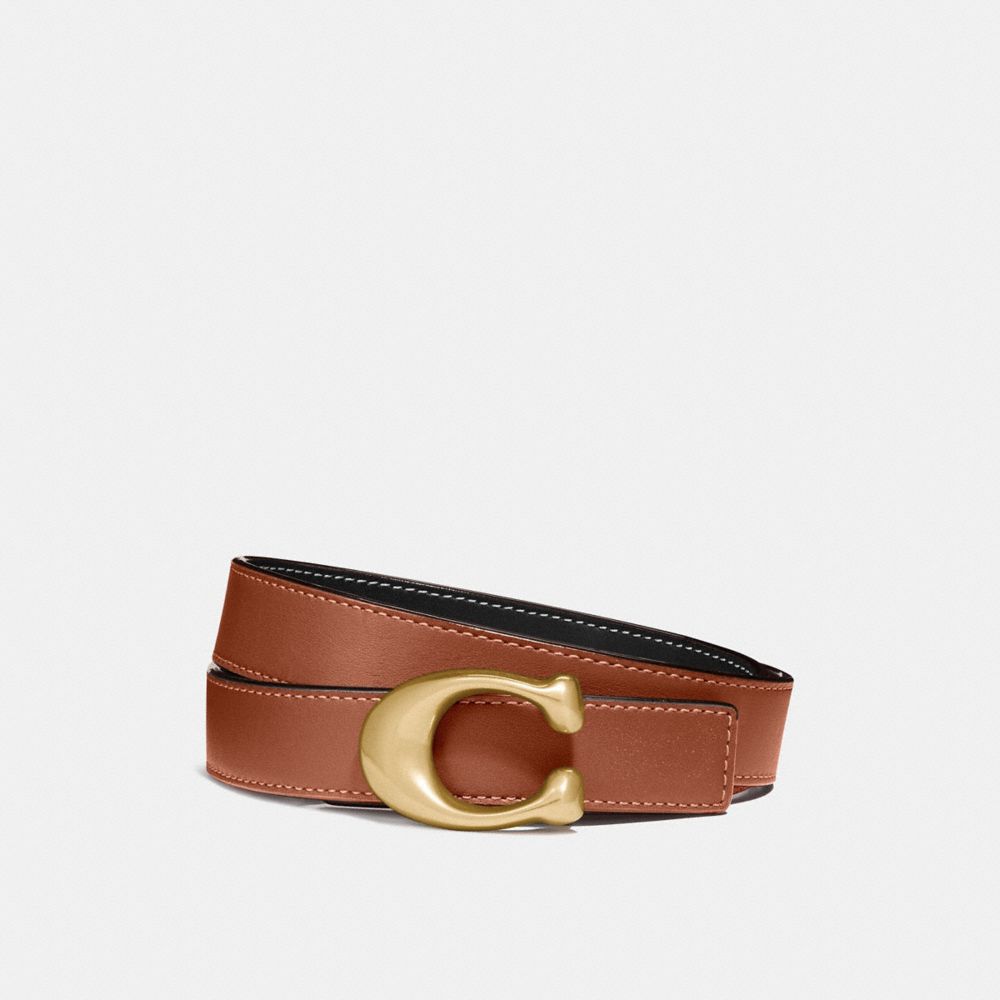 Coach C Hardware Reversible Belt 25 Mm Brass/Black/1941 Saddle | 652-DSAIHN