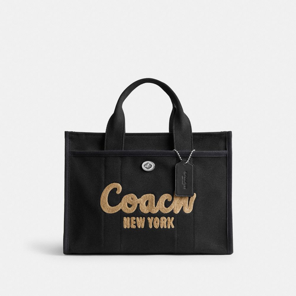 Coach Cargo Tote Bag Canvas/Silver/Black | 254-GOAQNW