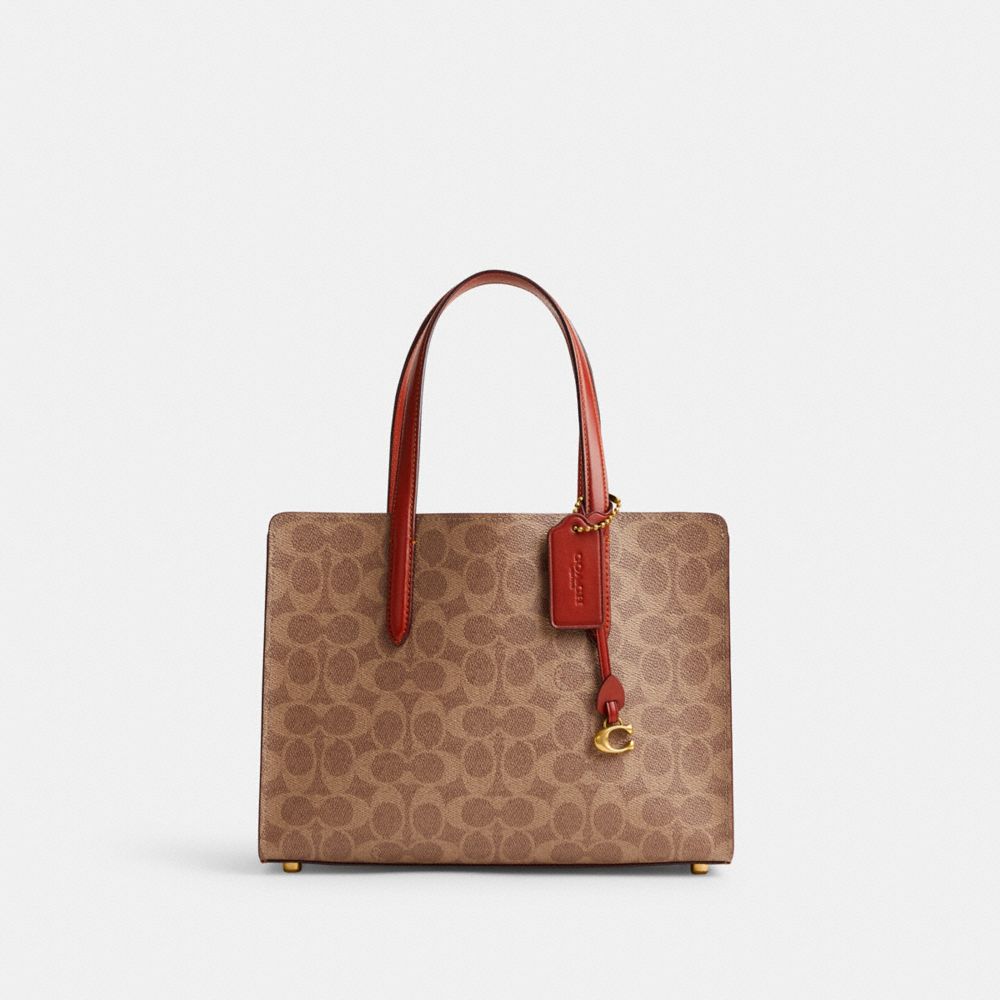 Coach Carter Carryall Bag 28 In Signature Canvas Signature Coated Canvas/Brass/Tan/Rust | 860-VFBPWK