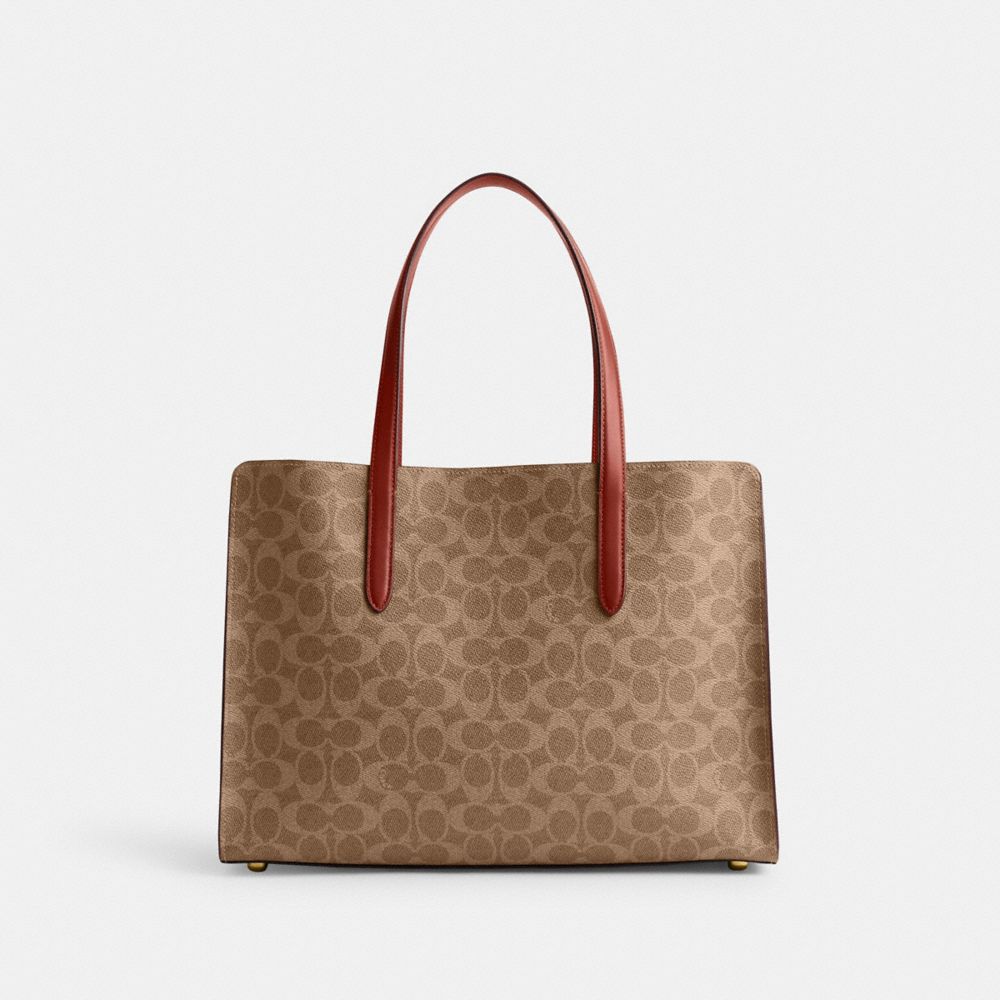 Coach Carter Carryall Bag In Signature Canvas Signature Coated Canvas/Brass/Tan/Rust | 847-NFYGSQ