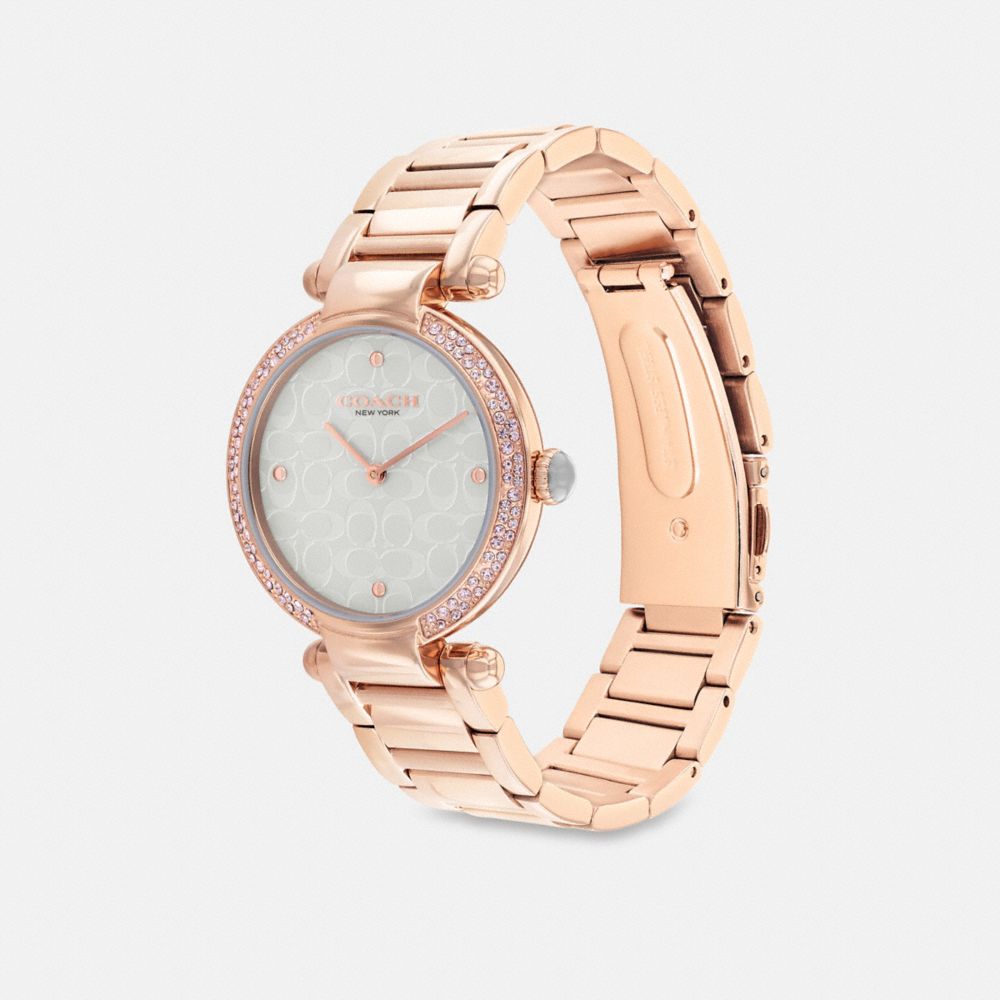 Coach Cary Watch 34 Mm Rose Gold/Light Blue | 063-JOHUEN