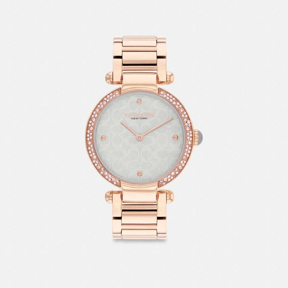 Coach Cary Watch 34 Mm Rose Gold/Light Blue | 063-JOHUEN