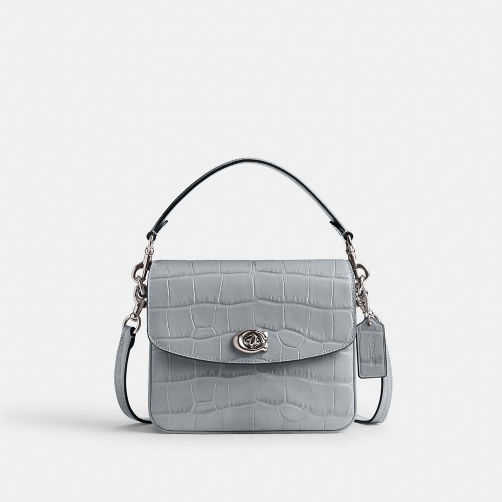 Coach Cassie Crossbody Bag 19 Croc Embossed Leather/Silver/Grey Blue | 208-ACHQFY