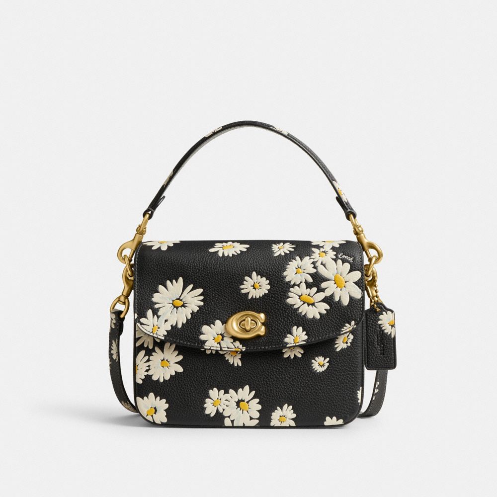 Coach Cassie Crossbody Bag 19 With Floral Print Brass/Black Multi | 127-QETBNU