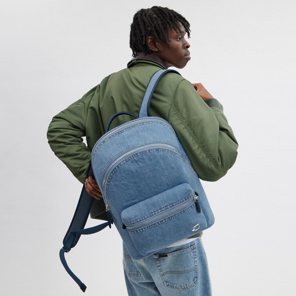 Coach Charter Backpack Denim/Indigo Denim | 673-KVJEPL