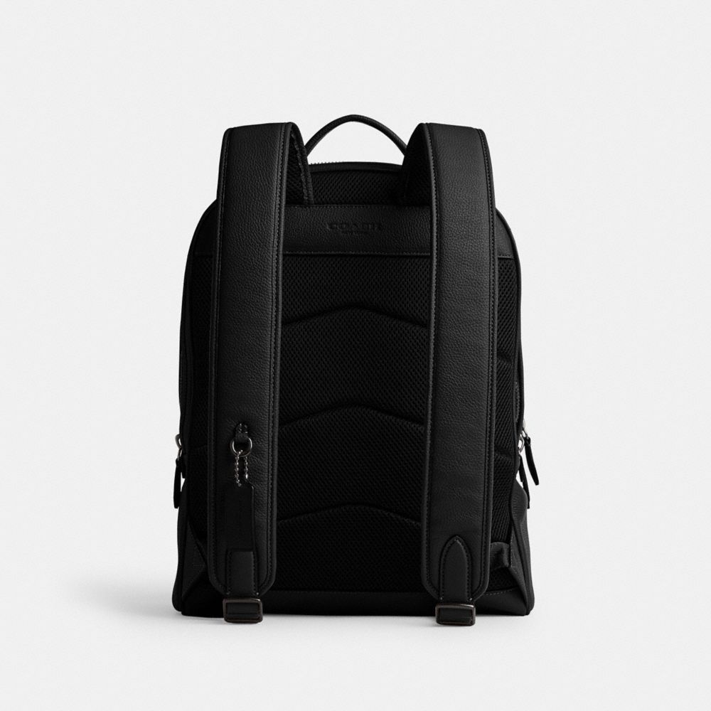 Coach Charter Backpack Polished Pebble Leather/Black | 657-CWTDMK