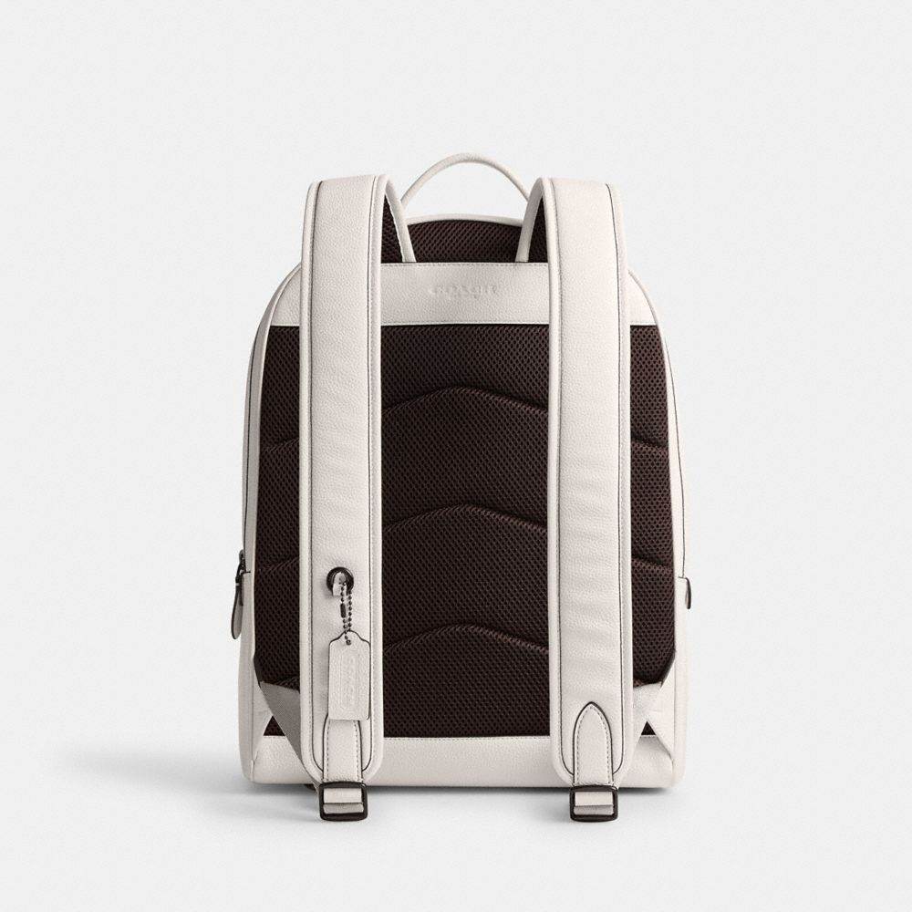 Coach Charter Backpack With Graphic Polished Pebble Leather/Chalk Multi | 568-PCBJZT