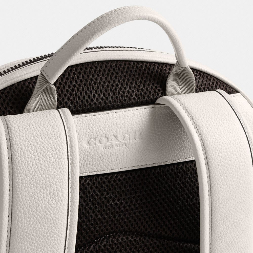 Coach Charter Backpack With Graphic Polished Pebble Leather/Chalk Multi | 568-PCBJZT