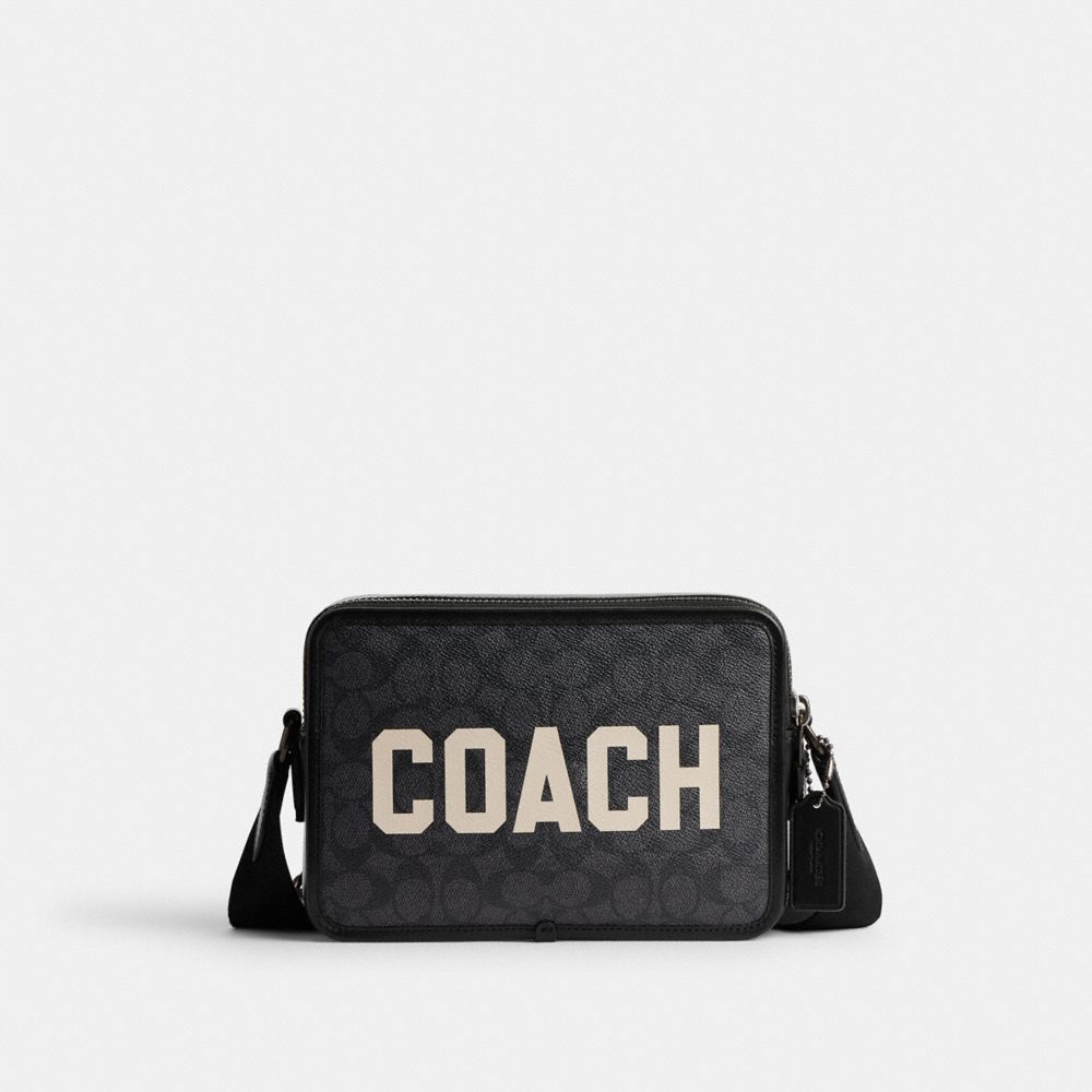 Coach Charter Crossbody Bag 24 In Signature Canvas With Graphic Signature Coated Canvas/Leather/Charcoal Multi | 061-FLJEBH