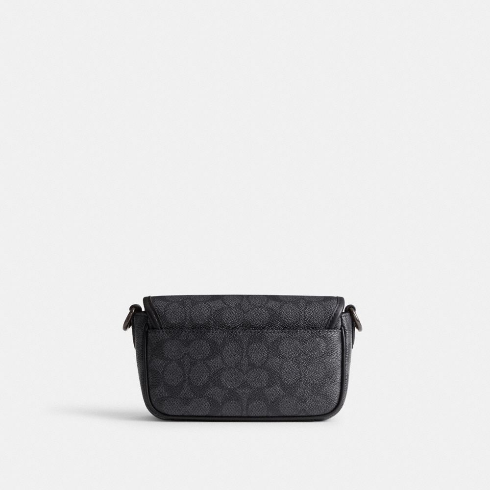 Coach Charter Flap Crossbody 18 In Signature Canvas Charcoal | 253-CMWLJY