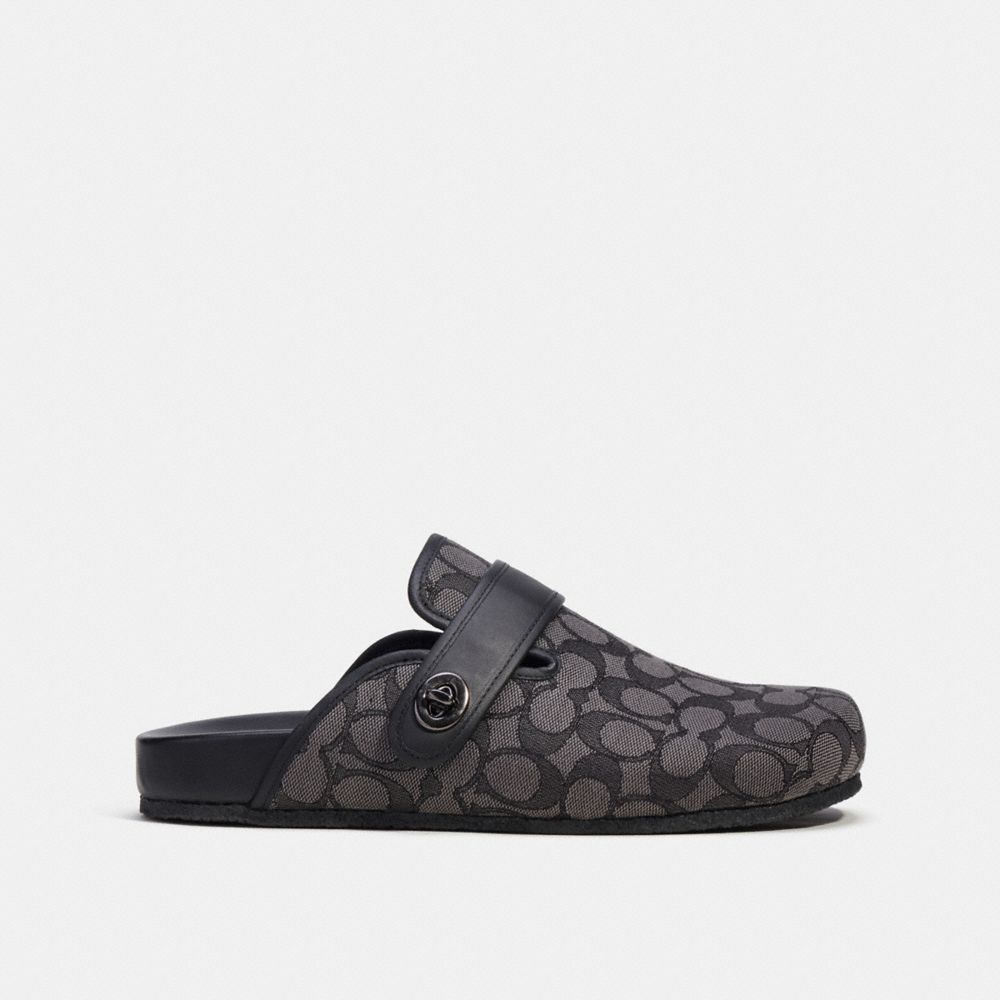 Coach Clog In Signature Jacquard Charcoal/Black | 537-FJTODI