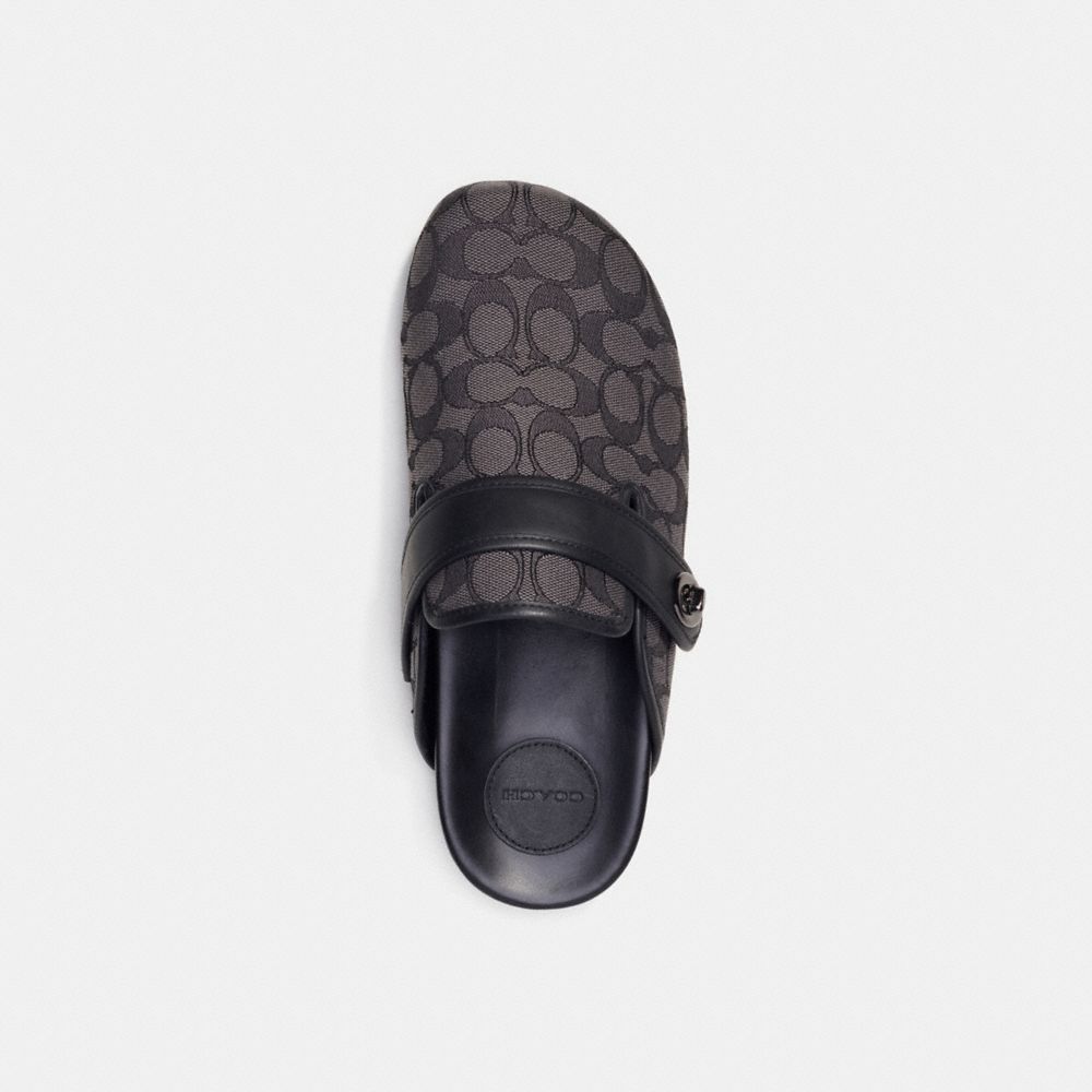 Coach Clog In Signature Jacquard Charcoal/Black | 537-FJTODI