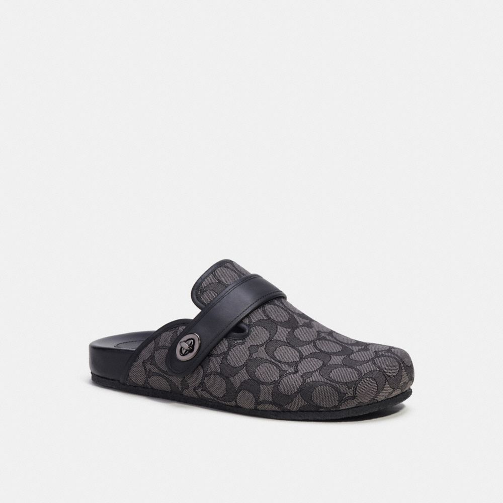 Coach Clog In Signature Jacquard Charcoal/Black | 537-FJTODI