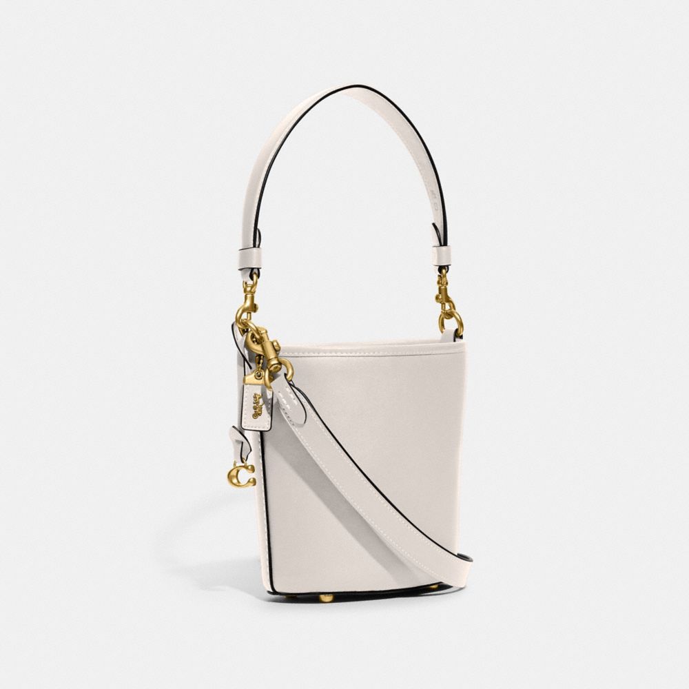 Coach Dakota Bucket Bag 16 Glovetanned Leather/Brass/Chalk | 837-LAXVNW