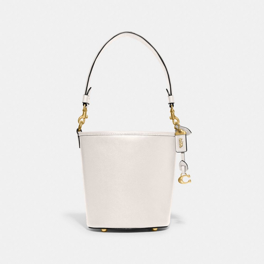 Coach Dakota Bucket Bag 16 Glovetanned Leather/Brass/Chalk | 837-LAXVNW