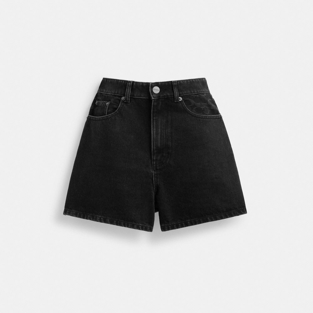 Coach Denim Shorts In Organic Cotton Black | 179-HYXGJC