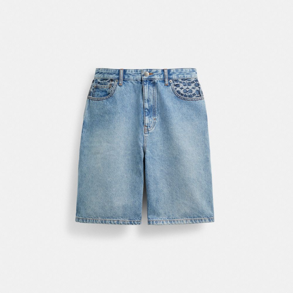 Coach Denim Shorts Light Wash | 145-CETDOP