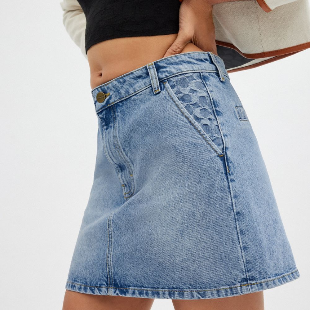 Coach Denim Skirt Blue | 526-OVCZNU