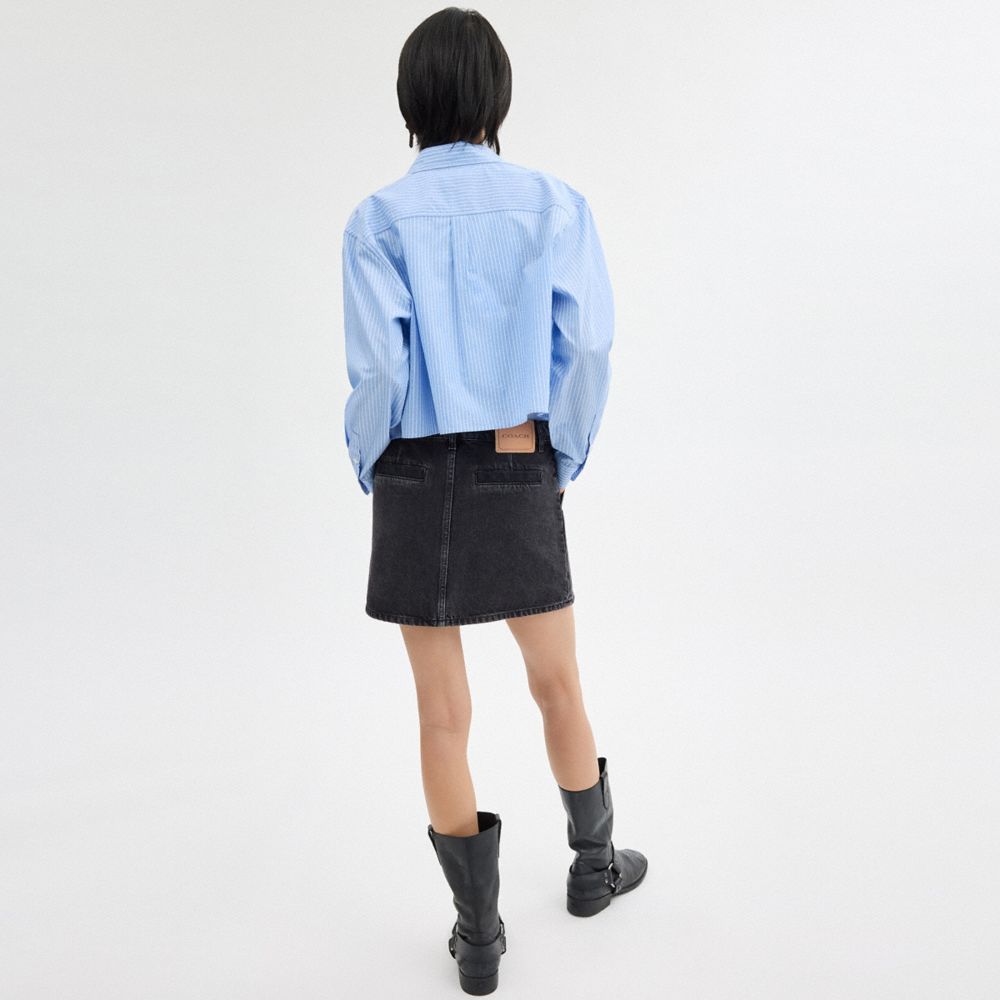 Coach Denim Skirt In Organic Cotton Black | 721-RWQAJL