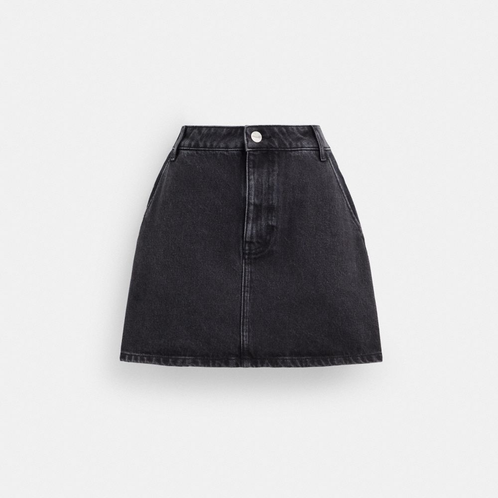 Coach Denim Skirt In Organic Cotton Black | 721-RWQAJL