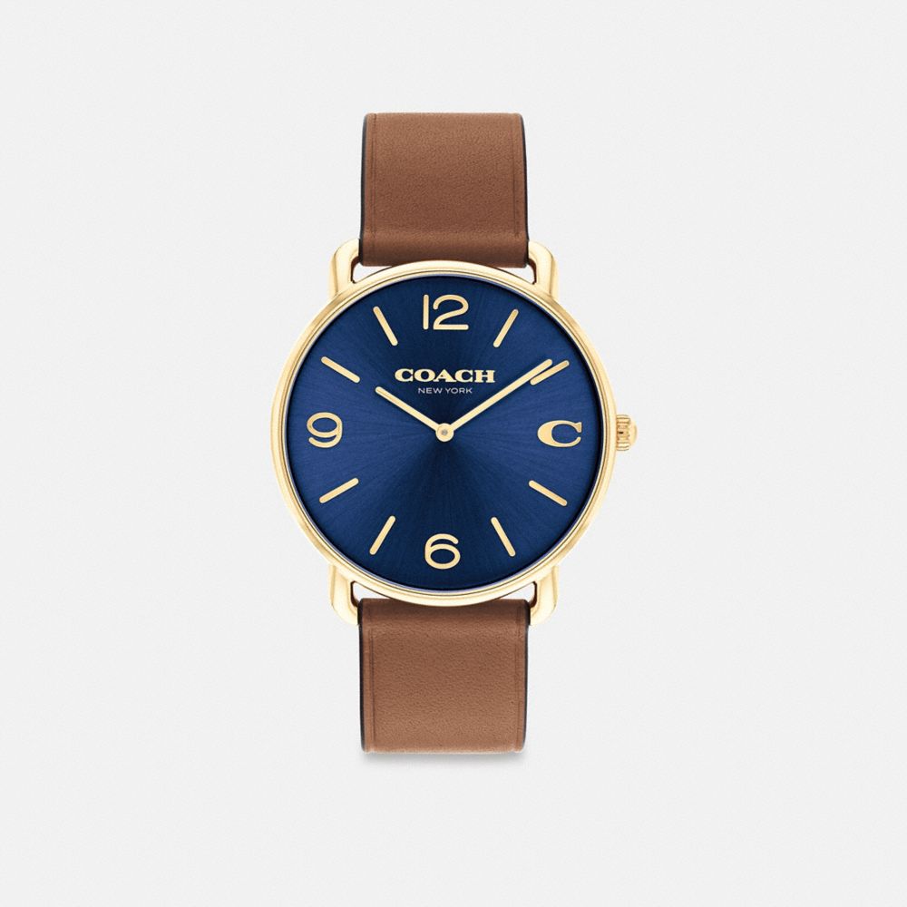 Coach Elliot Watch 41 Mm Saddle/Navy | 354-EQNRTK