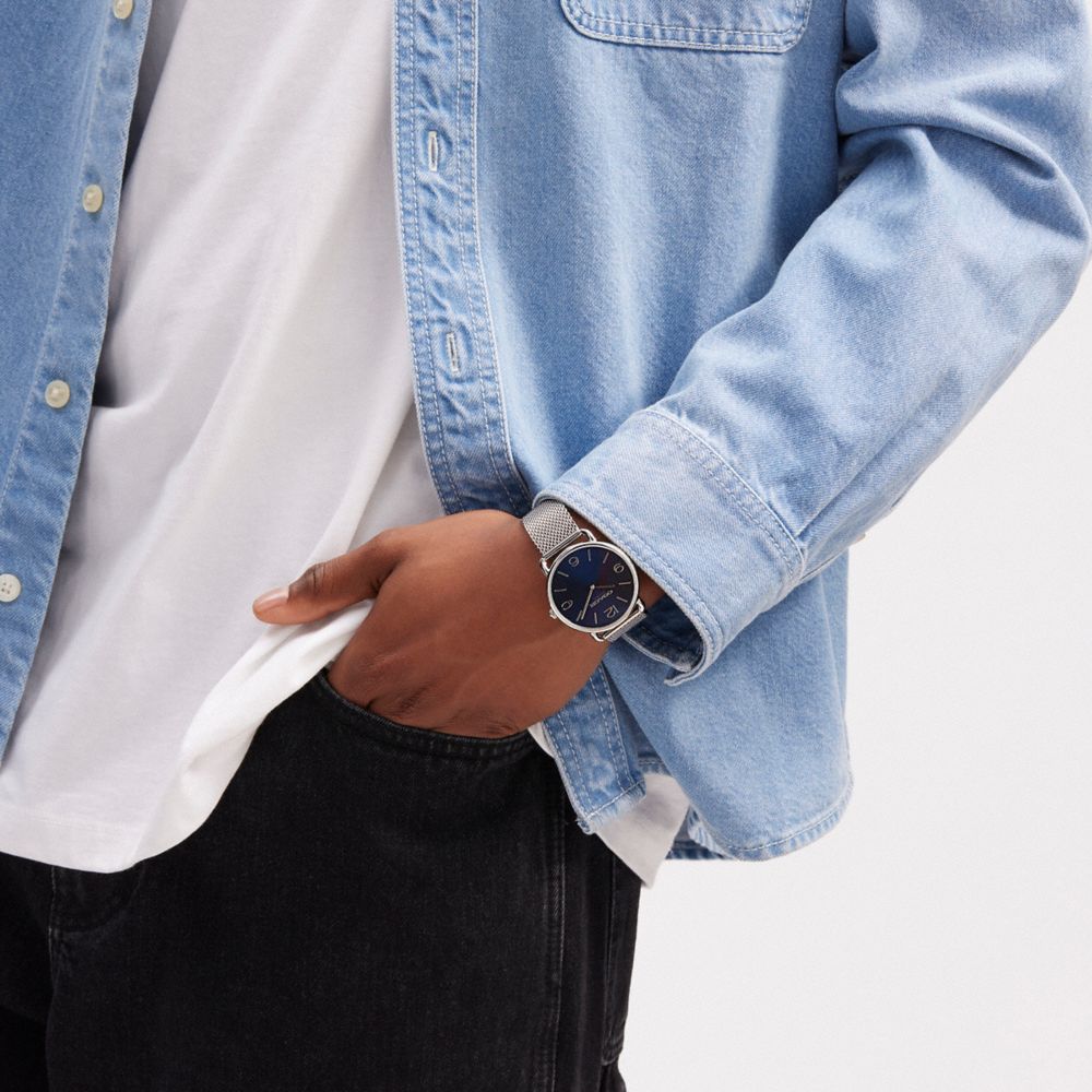 Coach Elliot Watch 41 Mm Stainless Steel/ Blue | 372-DJBZTW