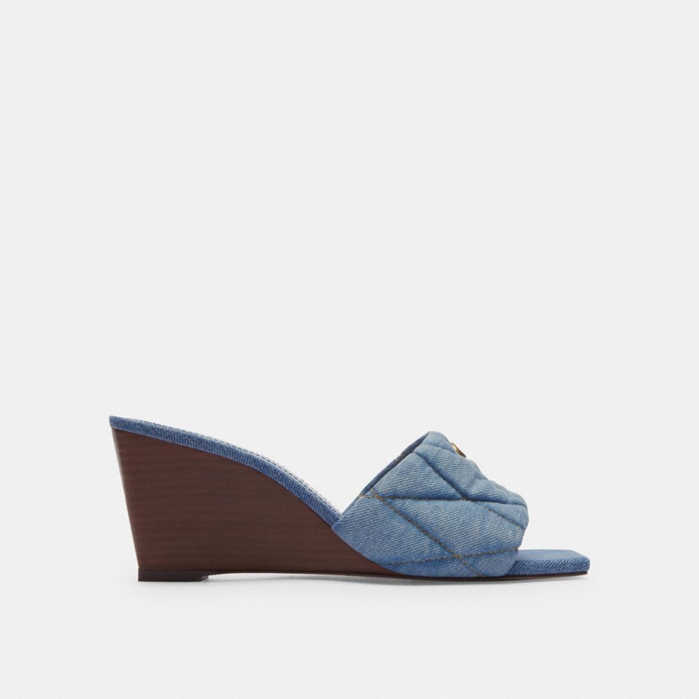 Coach Emma Wedge With Quilting Indigo Denim | 140-WAHJKQ