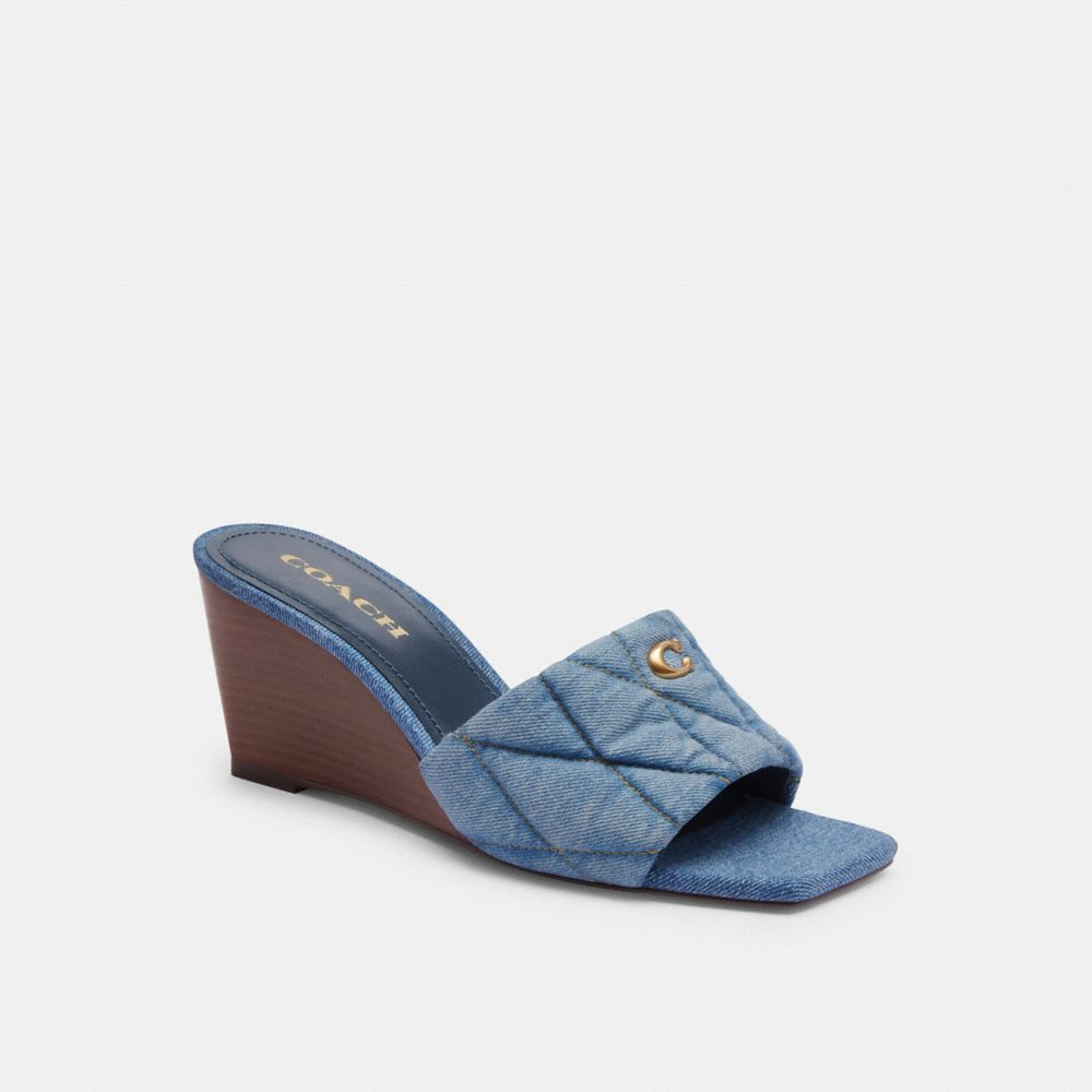 Coach Emma Wedge With Quilting Indigo Denim | 140-WAHJKQ