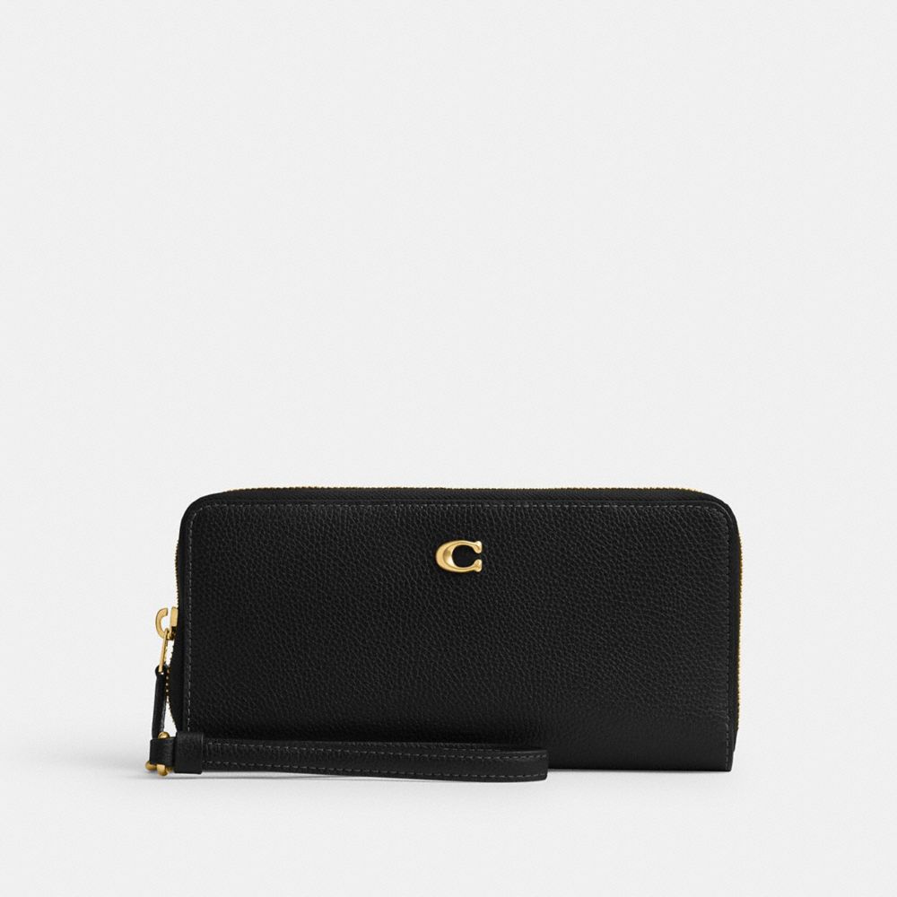 Coach Essential Continental Wallet Brass/Black | 862-XPIFHK